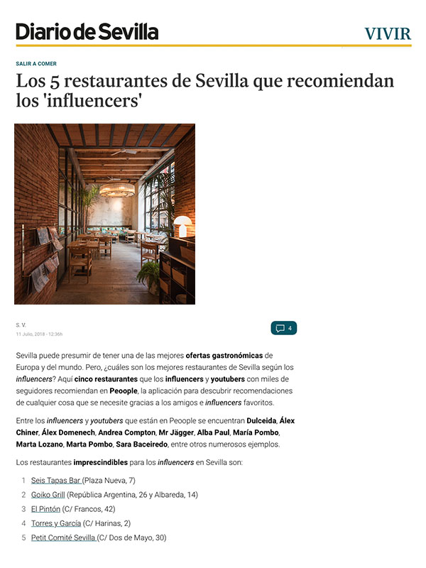 los 5 restaurantes de Sevilla que recomiendan los influencers